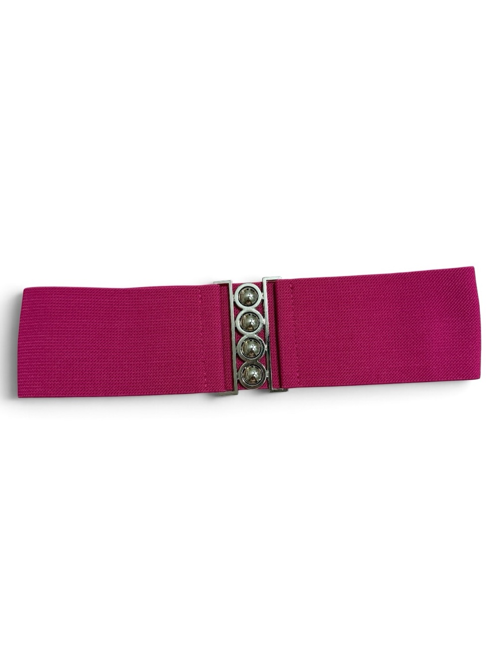 Elastic Wide Stretch Waist Belt with Decorative Buckle - Fuchsia